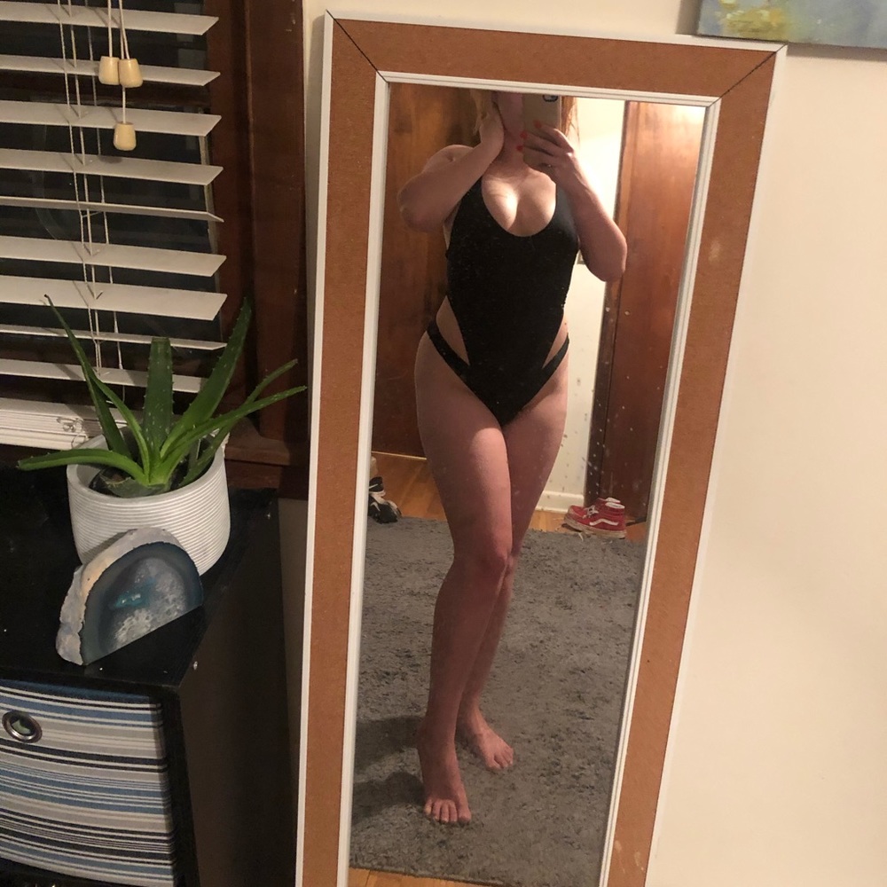 Super high cut black swimsuit